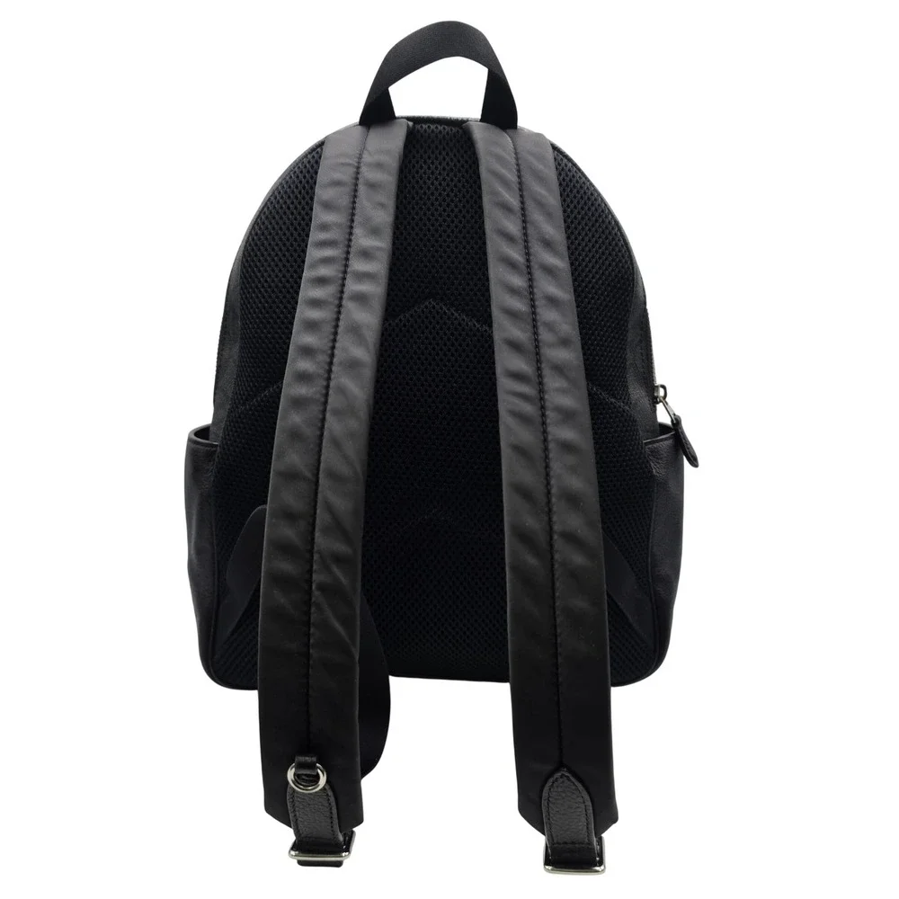 Coach Backpack Medium Black West Signature Canvas Pebble Leather F2447-5871